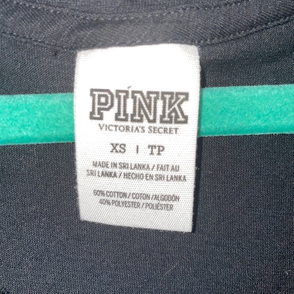 EUC Victoria's Secret Pink I Hate Running Black Neon Oversized Tank Size XS - Picture 2 of 4